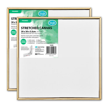 2x Boyle 30x30cm/12x12" Framed Stretched Canvas 380gsm