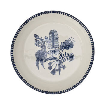 Annabel Trends Ceramic Serving Dish Bowl Round 30x6cm Navy Natives
