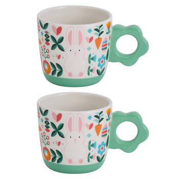 2PK Annabel Trends Easter Ceramic 350ml/13cm Coffee Mug Drink Tea Cup 13cm