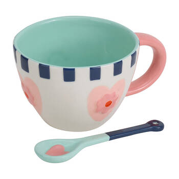 Annabel Trends Ceramic Cup of Love Drink Coffee Mug & Spoon Set 400ml