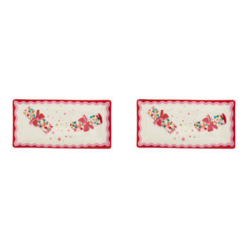 2PK Annabel Trends Confetti Bon Bon Ceramic Plate 26x13cm Rectangle