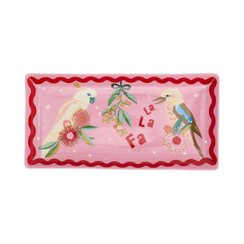 Annabel Trends Festive Birds Ceramic Plate Food Dish 26x13cm Rectangle