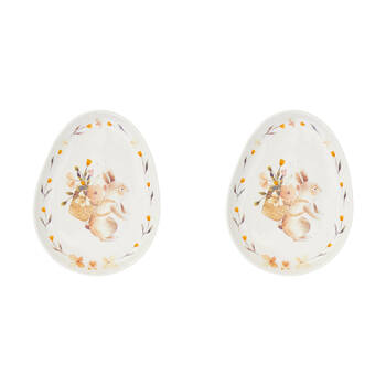 2PK Annabel Trends Easter Ceramic Plate 16x21cm - Some Bunny Loves You