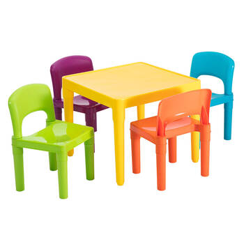 Delsun Kids Table & 4 Chairs Plastic Set