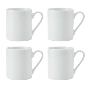 4pc Mikasa Egret Kitchen China Mug Set, 380ml, White