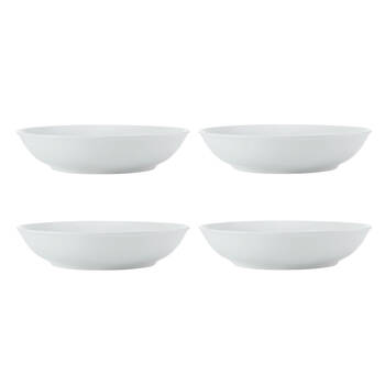 4pc Mikasa Chalk Kitchen Porcelain Pasta Bowl Set, 23cm, White