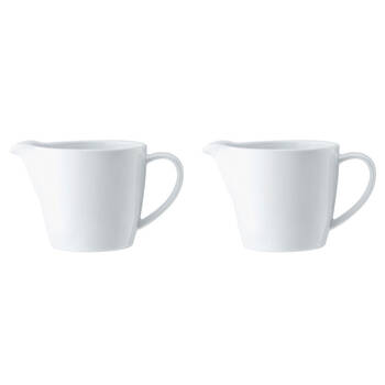 2PK Mikasa Chalk Kitchen Porcelain Milk Jug, 270ml, White