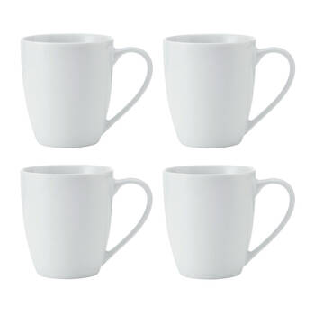 4pc Mikasa Chalk Kitchen Porcelain Mug Set, 380ml, White