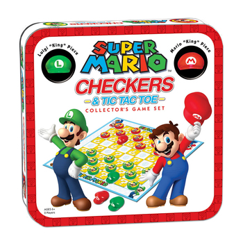 The Op Super Mario Checkers Tic Tac Toe Collectors Board Game Set