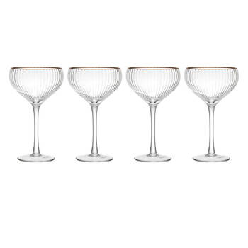 4pc Mikasa Sorrento Crystal Coupe Glass Set, 350ml
