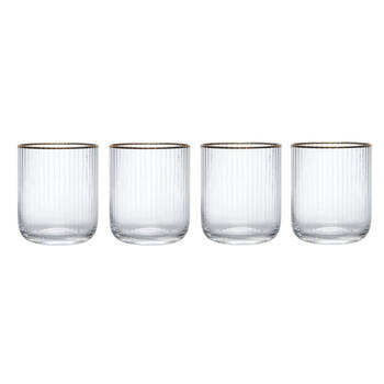 4pc Mikasa Sorrento Crystal Tumbler Glass Set, 400ml