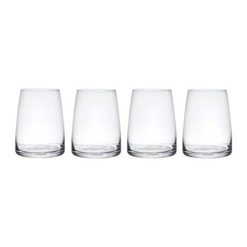 4pc Mikasa Palermo Stemless Wine Glass Drink Set, 350ml