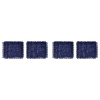 2PK 2pc Mikasa Rectangle 45 x 35cm Jute Placemats, Navy