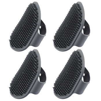 4PK Paws & Claws Grooming Mitt Rubber 13.5X10cm Grey