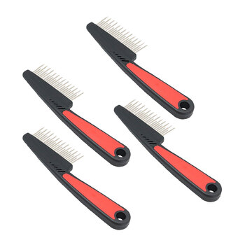 4PK Paws & Claws Grooming Comb 18cm Black & Red