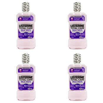 4PK Listerine Antibacterial Mouth Wash 500ml - Total Care Mild Taste