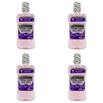 4PK Listerine Antibacterial Mouthwash 750ml - Total Care Mild Taste