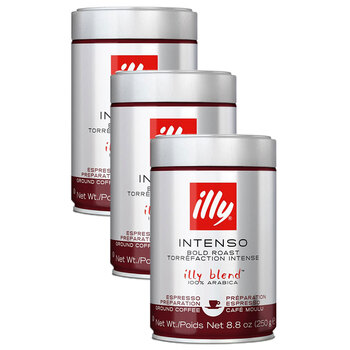 3PK Illy Intenso Espresso Ground Coffee 250g