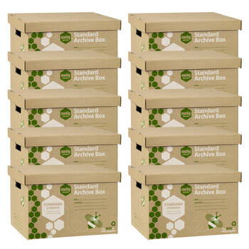 10x Marbig Standard Archive Box w/ Lid