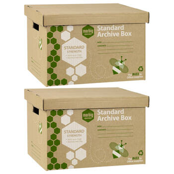 2x Marbig Standard Archive Box w/ Lid