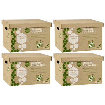 4x Marbig Standard Archive Box w/ Lid