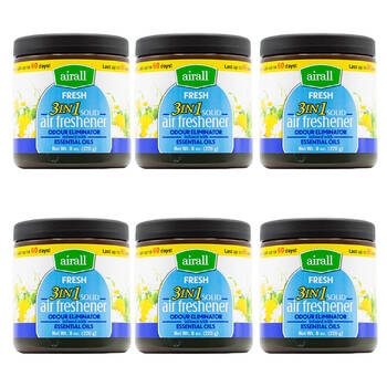 6PK Airall  3in1 Air Freshener w/ Essential Oils - Fresh