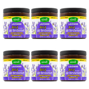 6PK Airall 3in1 Air Freshener w/ Essential Oils - Lavender