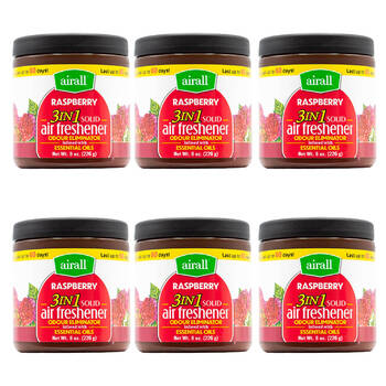 6PK Airall  3in1 Air Freshener w/ Essential Oils - Raspberry