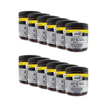 12PK AirAll Air Freshener 3-in-1 Solid Odour Eliminator 226g Jet Black Scent
