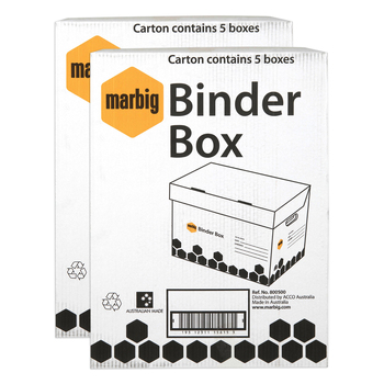 2pc Marbig 48cm Binder/Document Archive Storage Filing Box