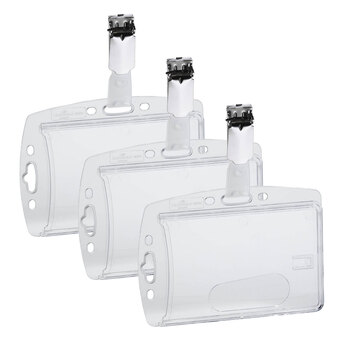 25PK Durable 5x8cm Security Pass/Card Holder w/ Clip