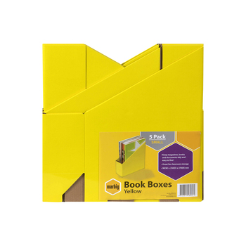 5pc Marbig 27x9cm Magazine Book Storage Holder Box Small - Yellow