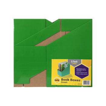 5pc Marbig 27x17cm Magazine Book Storage Holder Box Large - Green