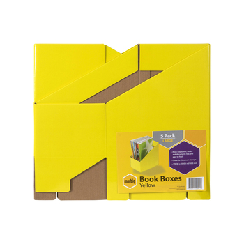 5pc Marbig 27x17cm Magazine Book Storage Holder Box Large - Yellow
