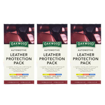 3x 4pc Oakwood Automotive Leather Protection Pack Car Vehicle Cleaning