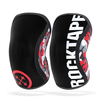 RockTape XL 7mm Assassins Knee Sleeves Support Compression - Red