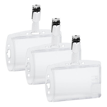 25PK Durable Security Pass/Card Holder Duo w/ Clip