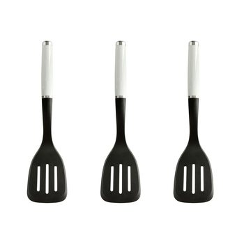 3PK KitchenAid Nylon Slotted Turner Utensil 34cm - White