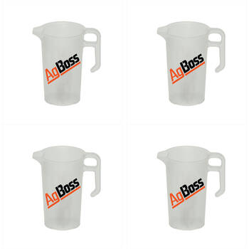 4PK AgBoss PourMaxx Logo Chemical Resistant Industrial Measuring Jug 250ml