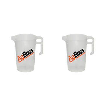 2PK AgBoss PourMaxx Logo Chemical Resistant Industrial Measuring Jug 2L