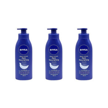 3PK Nivea Rich Nourishing Body Lotion 400ml Deep Moisture Serum