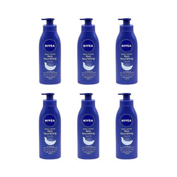 6x Nivea Rich Nourishing Body Lotion 400ml Deep Moisture Serum