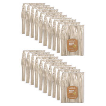 1000PC Lemon Lime ECO Wooden Knives 16.5cm