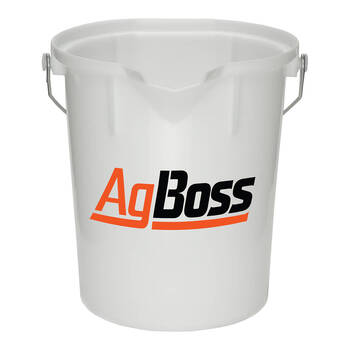 AgBoss PourMaxx Durable Industrial Bucket With Logo 25L White