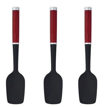 3PK KitchenAid Spoon Spatula Stainless Steel Silicone 30cm - Empire Red