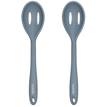 2x Ladelle Craft Blue Silicone Slotted Spoon Cooking/Serving Utensil