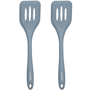 2x Ladelle Craft Blue Silicone Slotted Turner Cooking/Serving Utensil