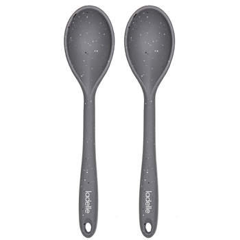 2x Ladelle Craft Grey Speckled Silicone Spoon Cooking/Serving Utensil