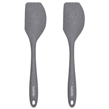 2x Ladelle Craft Grey Speckled Silicone Spatula Cooking/Serving Utensil