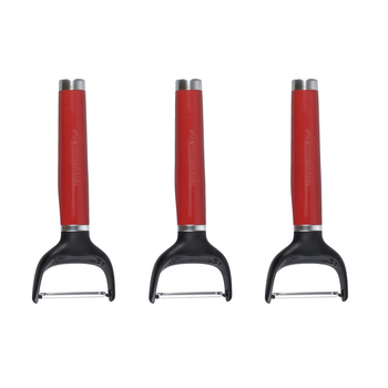 3PK KitchenAid Stainless Steel Y-Peeler Kitchen Utensil - Empire Red